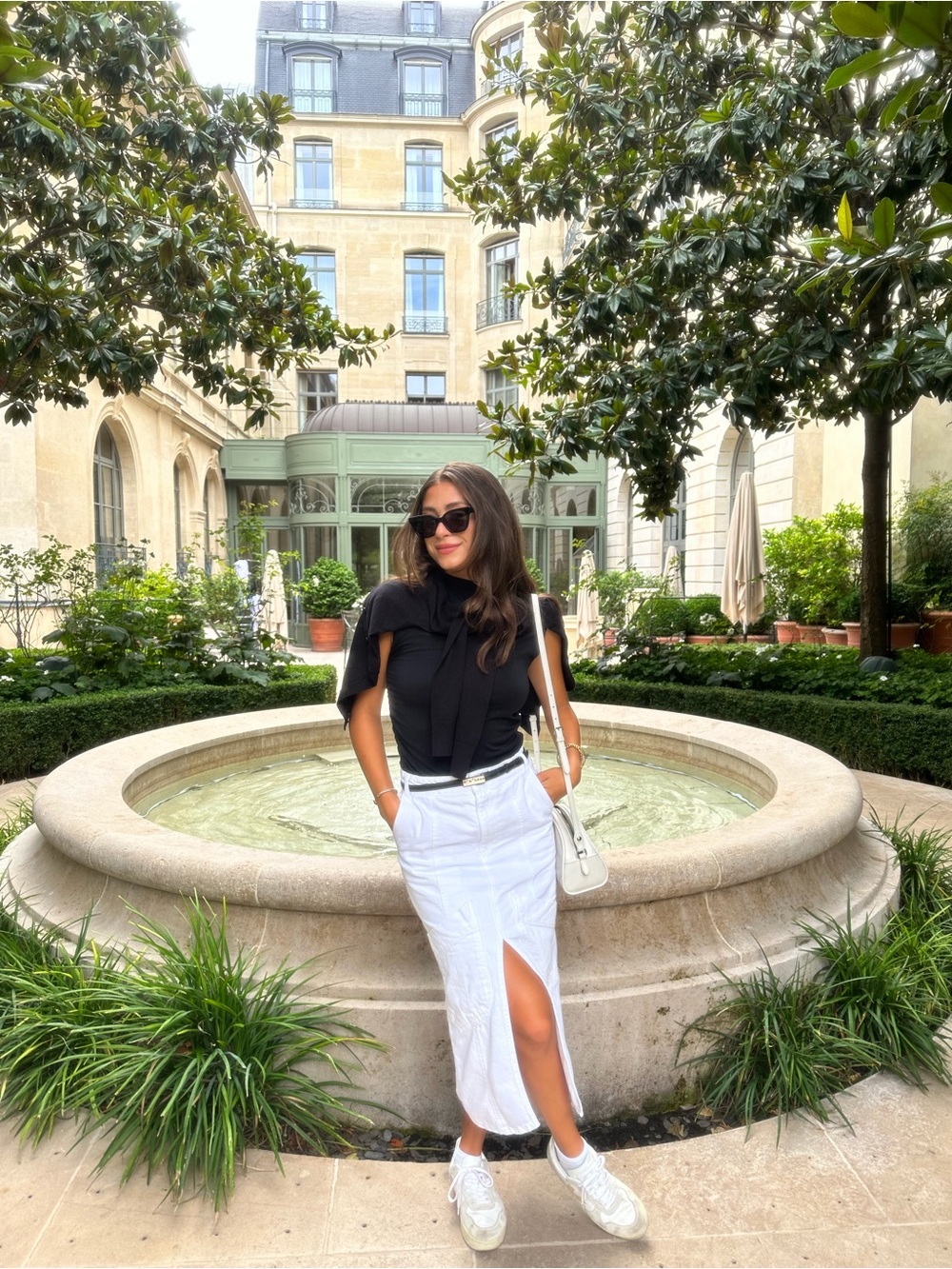 ZARA WHITE DENIM MAXI MIDI SKIRT S
